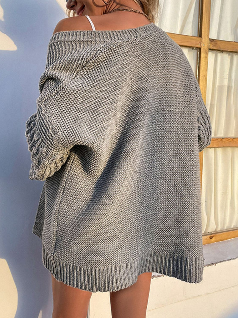 Bubble Sleeve Knit Cardigan