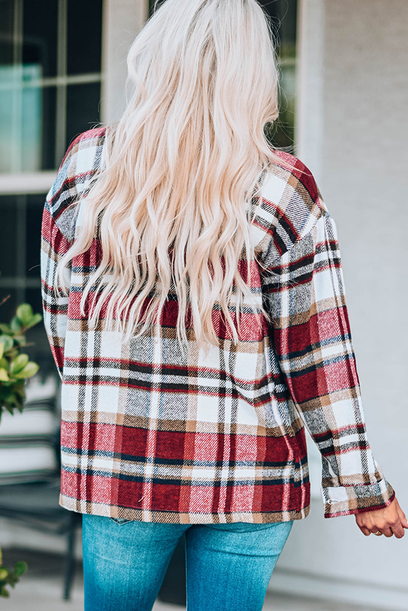 Plaid Button Front Shacket